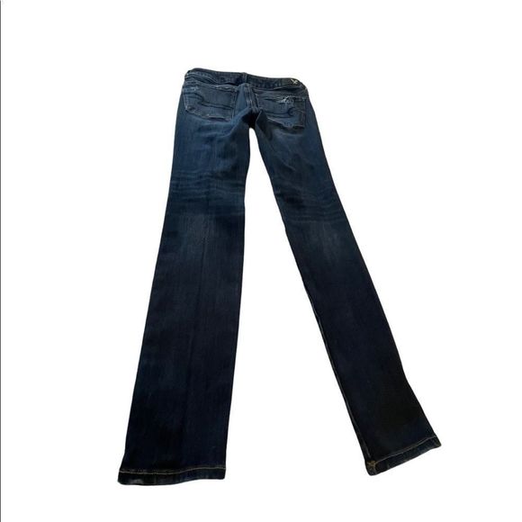 American Eagle 360 Degree Super Stretch Dark Wash Destroyed Jeggings Size 4 - Picture 5 of 13